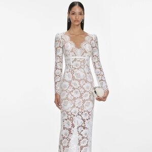 self-portrait White Floral Lace Midi Dress Size: US0 - MSRP $785 - NWT